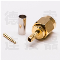 德索SMA连接器公直式压接RG174铜镀金标准 