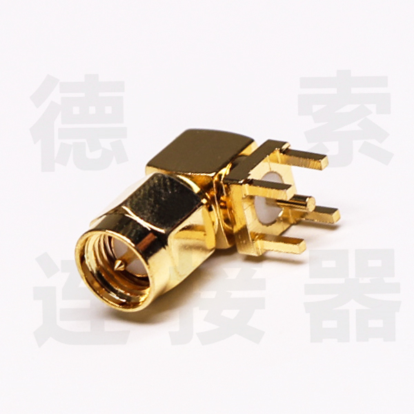 SMA连接器公弯式插孔铜镀金标准工厂