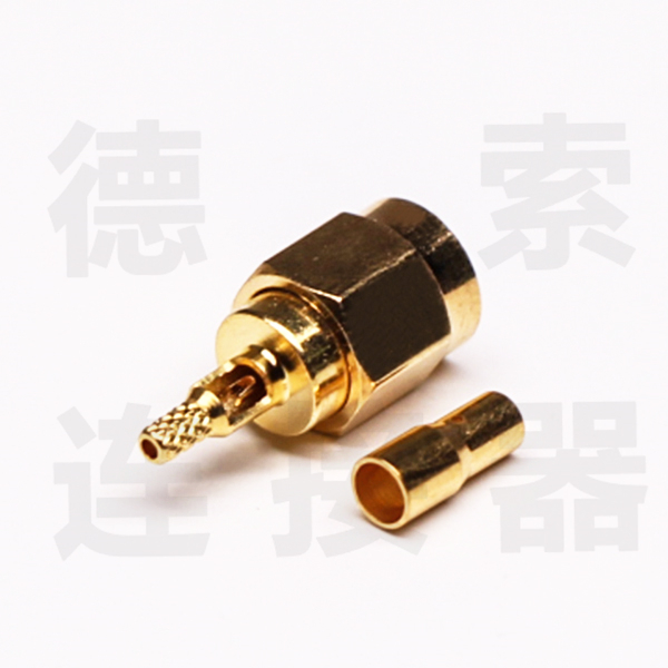 SMA连接器公直式开天窗压接式铜镀金标准 