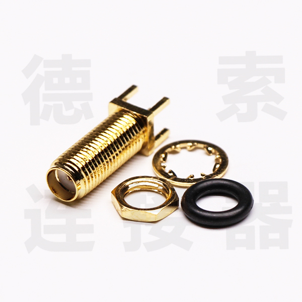 SMA连接器母直式穿墙/插孔防水铜镀金标准 