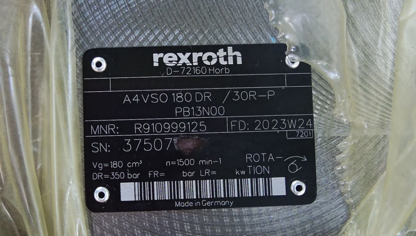 德国力士乐REXROTH柱塞泵 R91099125 A4VSO180DR/30R-PPB13N00 