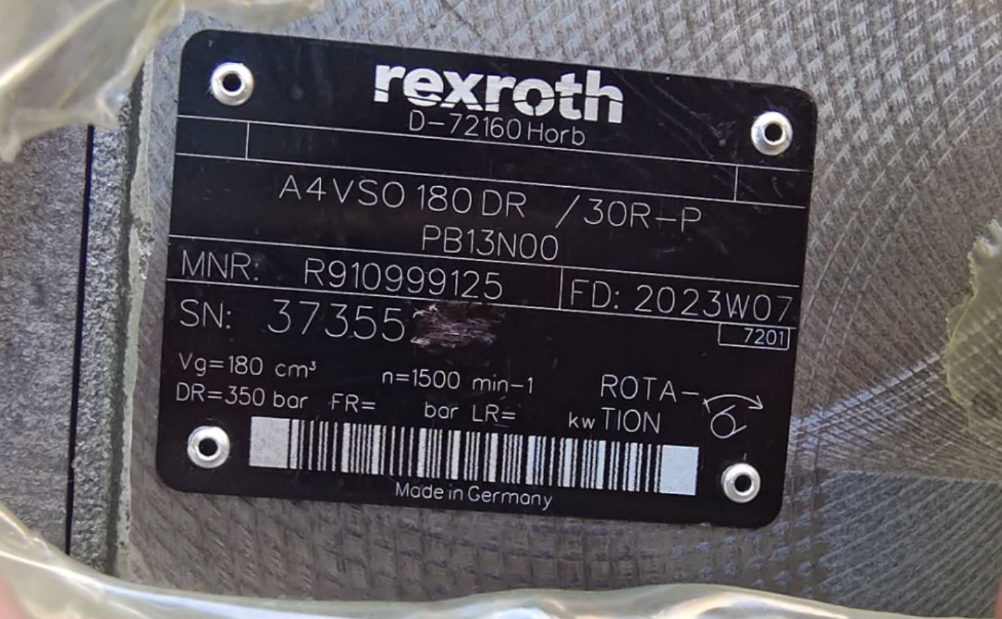 德国力士乐REXROTH柱塞泵 R91099125 A4VSO180DR/30R-PPB13N00 
