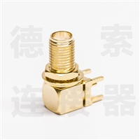 SMA连接器母弯式穿墙/插孔铜镀金标准厂家