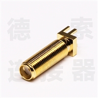 德索SMA连接器母直式穿墙/卡板铜镀金标准厂家