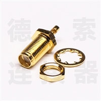 SMA连接器母直式穿墙开天窗压接式铜镀金标准 