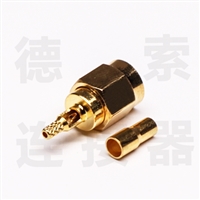 SMA连接器公直式开天窗压接式铜镀金标准 