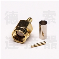 SMA连接器公直式压接铜镀金标准 
