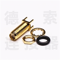 SMA连接器母直式穿墙/插孔防水铜镀金标准 