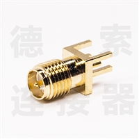 SMA连接器母直式卡板铜镀金反极 