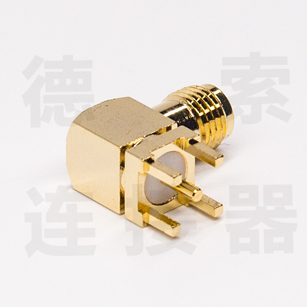 SMA连接器母弯式插孔铜镀金反极厂家