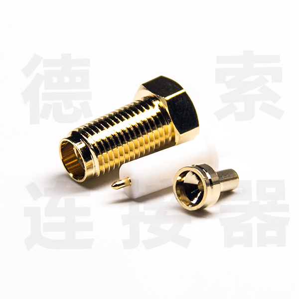 SMA连接器母直式焊接1.37/1.13/0.81铜镀金反极 