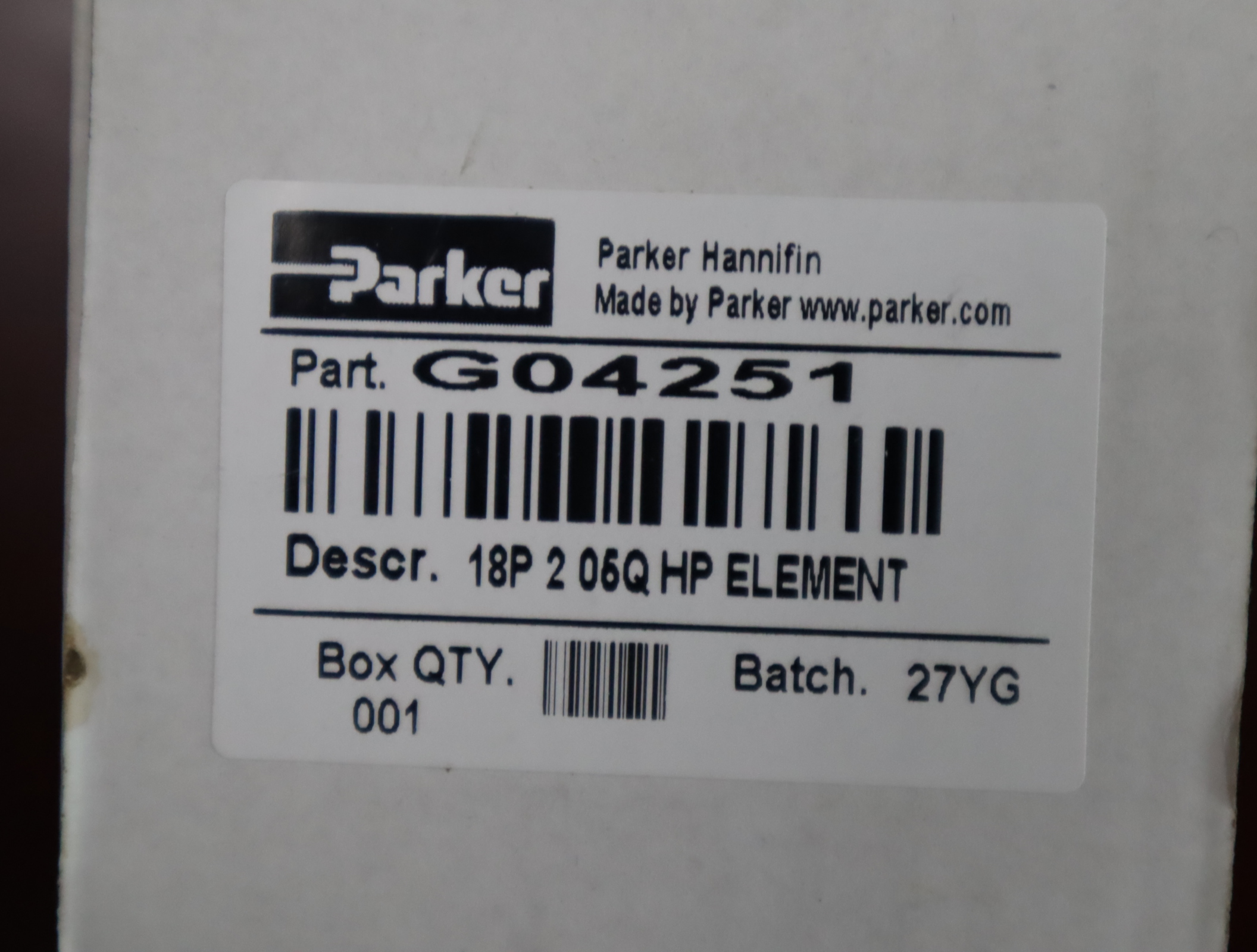 G04251 18P205QHP ELEMENT 派克PARKER空气滤芯 PARKER HANNIFIN