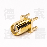 SMA连接器母弯式插孔铜镀金标准厂家定制