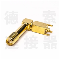 SMA连接器母弯式插孔铜镀金标准厂商