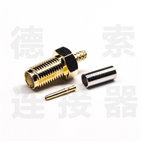 SMA连接器母直式压接RG316铜镀金标准 