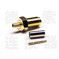 SMA连接器母直式压接RG316铜镀金反极 
