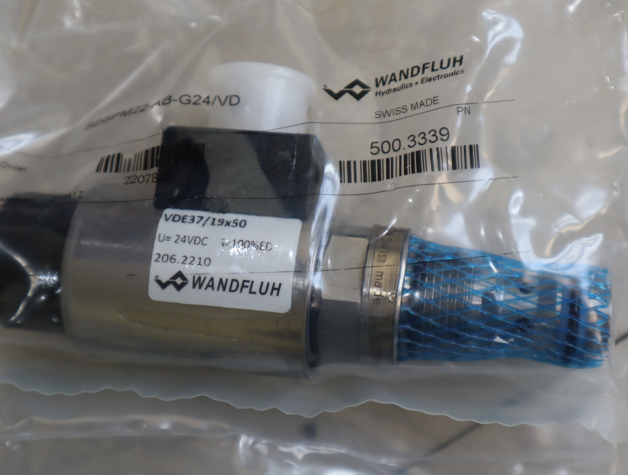 SDSPM22-AB-G24/VD 万福乐WANDFLUH 插装阀VDE37/1.9*50