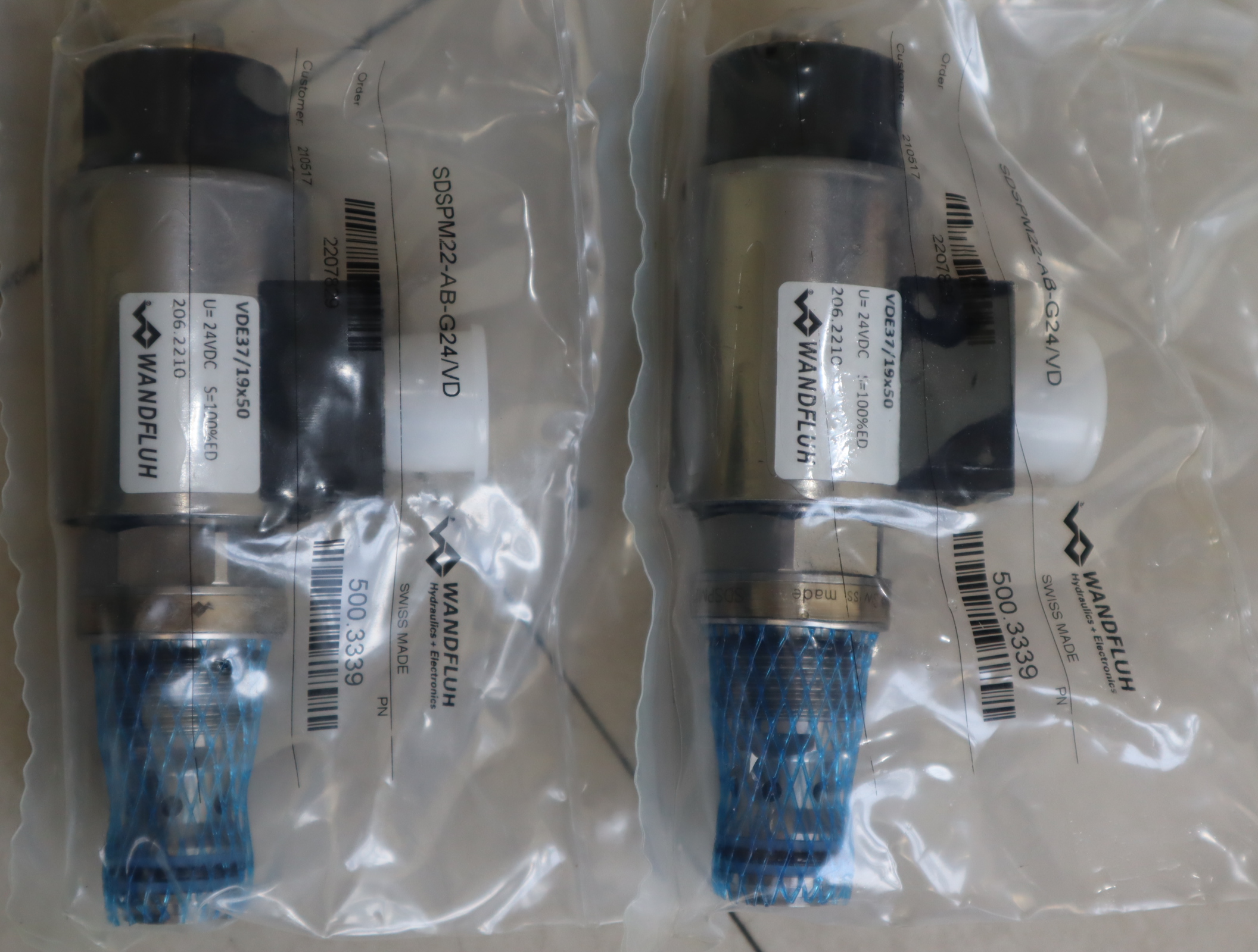 SDSPM22-AB-G24/VD 万福乐WANDFLUH 插装阀VDE37/1.9*50