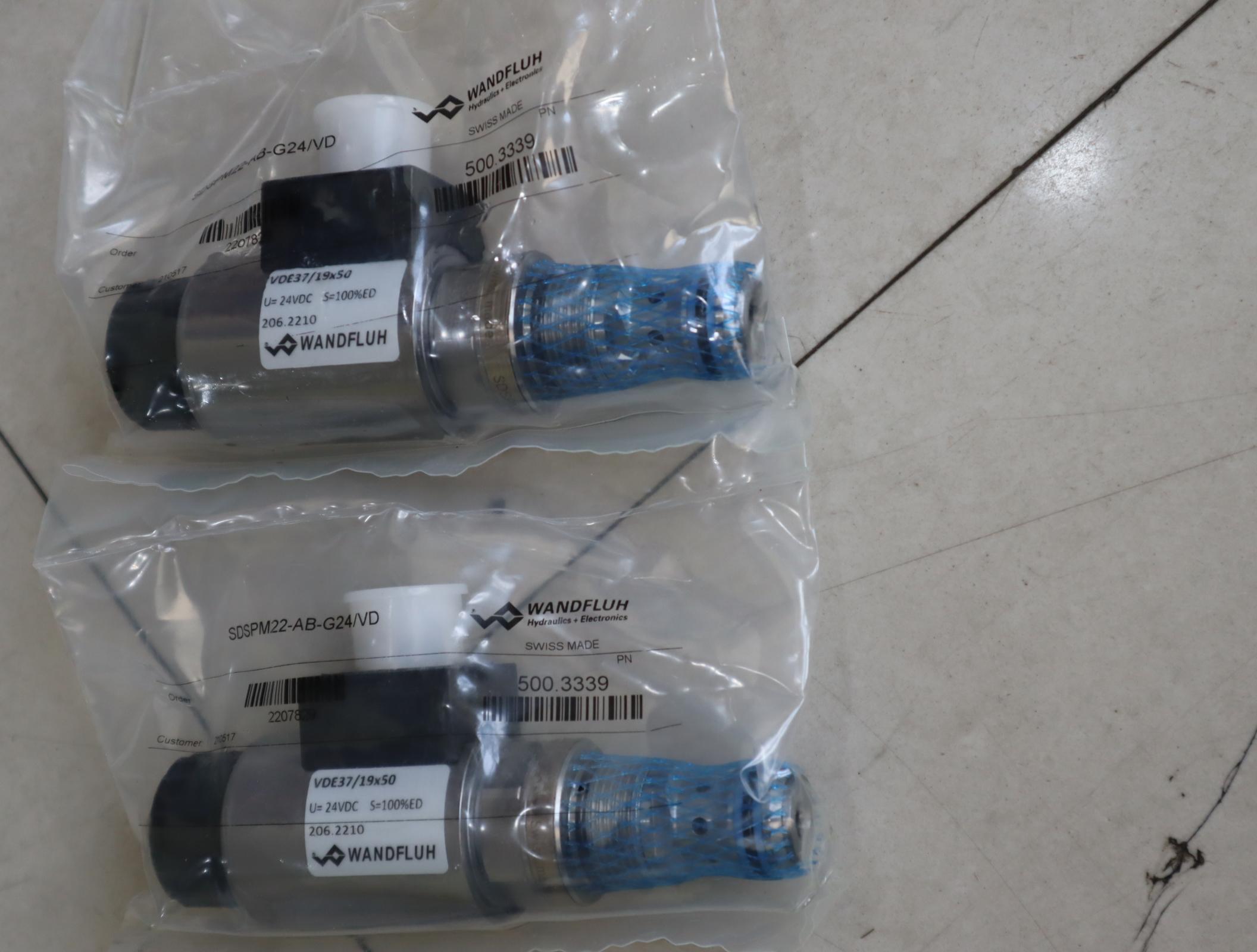 SDSPM22-AB-G24/VD 万福乐WANDFLUH 插装阀VDE37/1.9*50