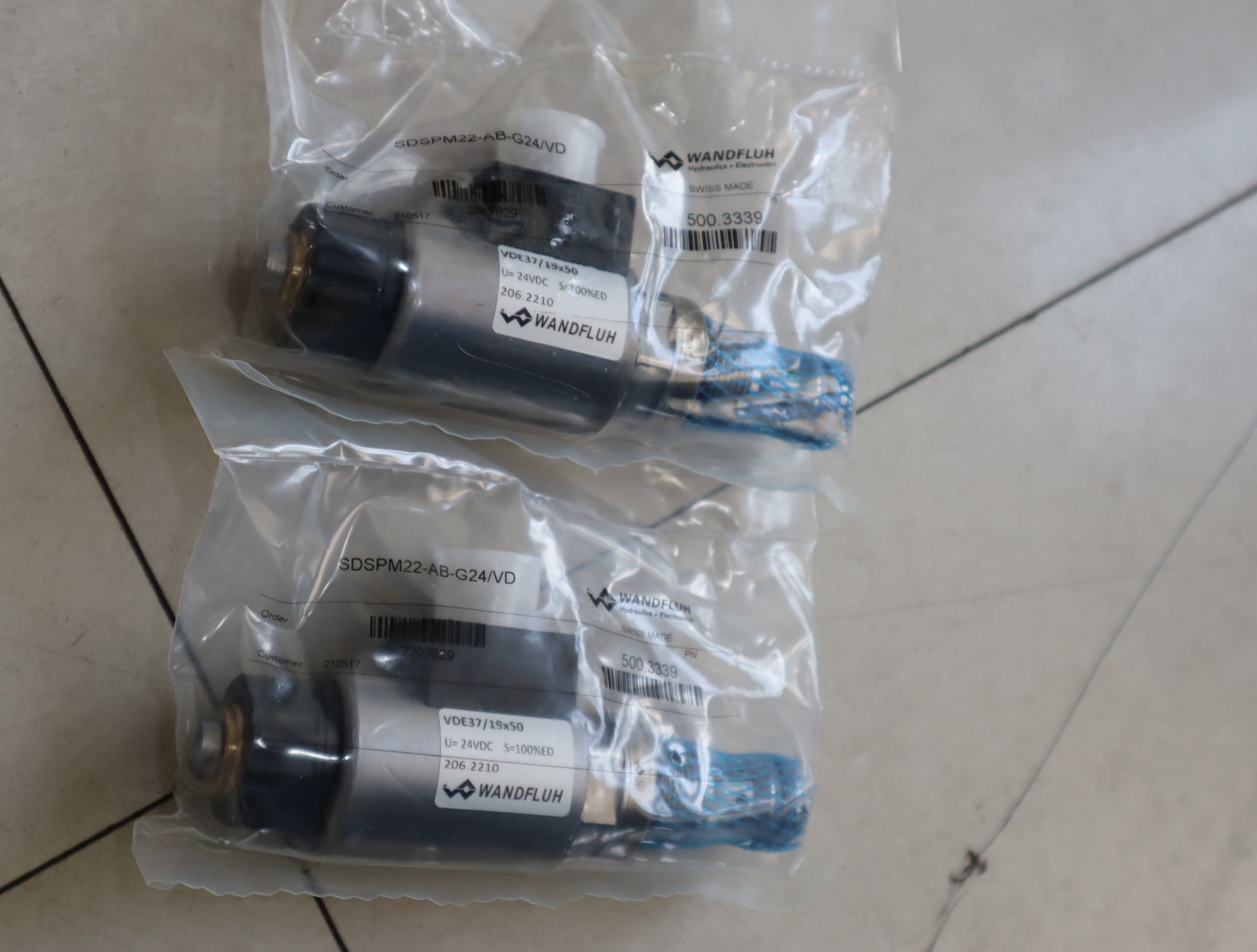 SDSPM22-AB-G24/VD 万福乐WANDFLUH 插装阀VDE37/1.9*50