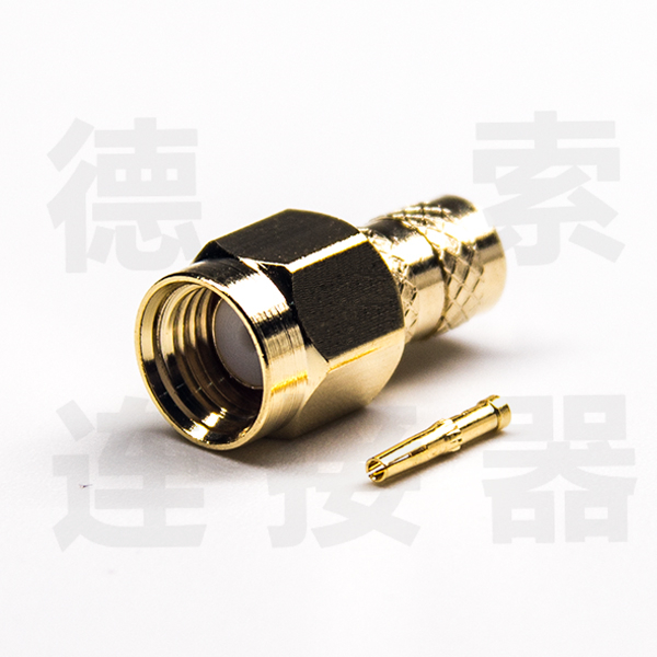 SMA连接器公直式压接铜镀金反极厂家