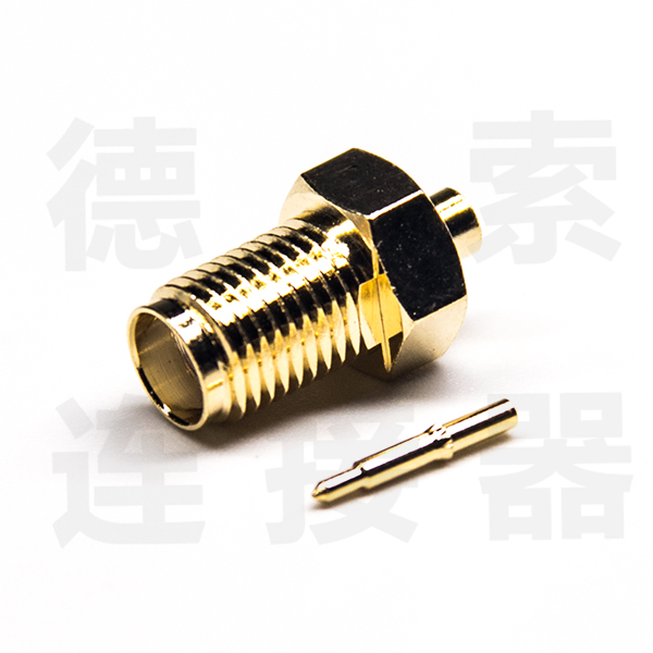 SMA连接器母直式穿墙焊接铜镀金反极厂家