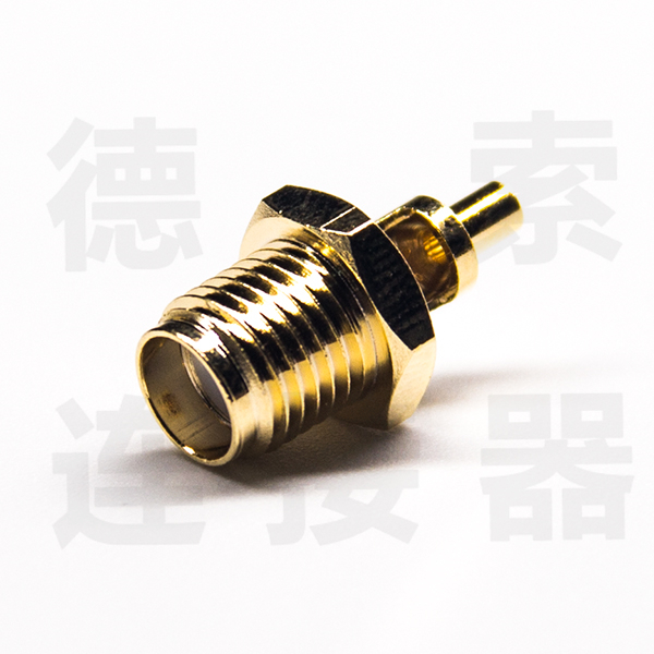 SMA连接器母直式穿墙开天窗压接式铜镀金标准工厂
