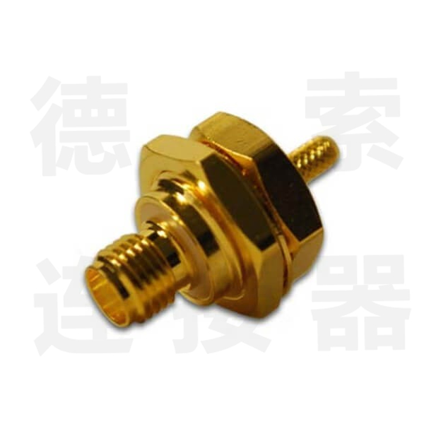 SMA连接器母直式穿墙焊接RG59防水铜镀金标准