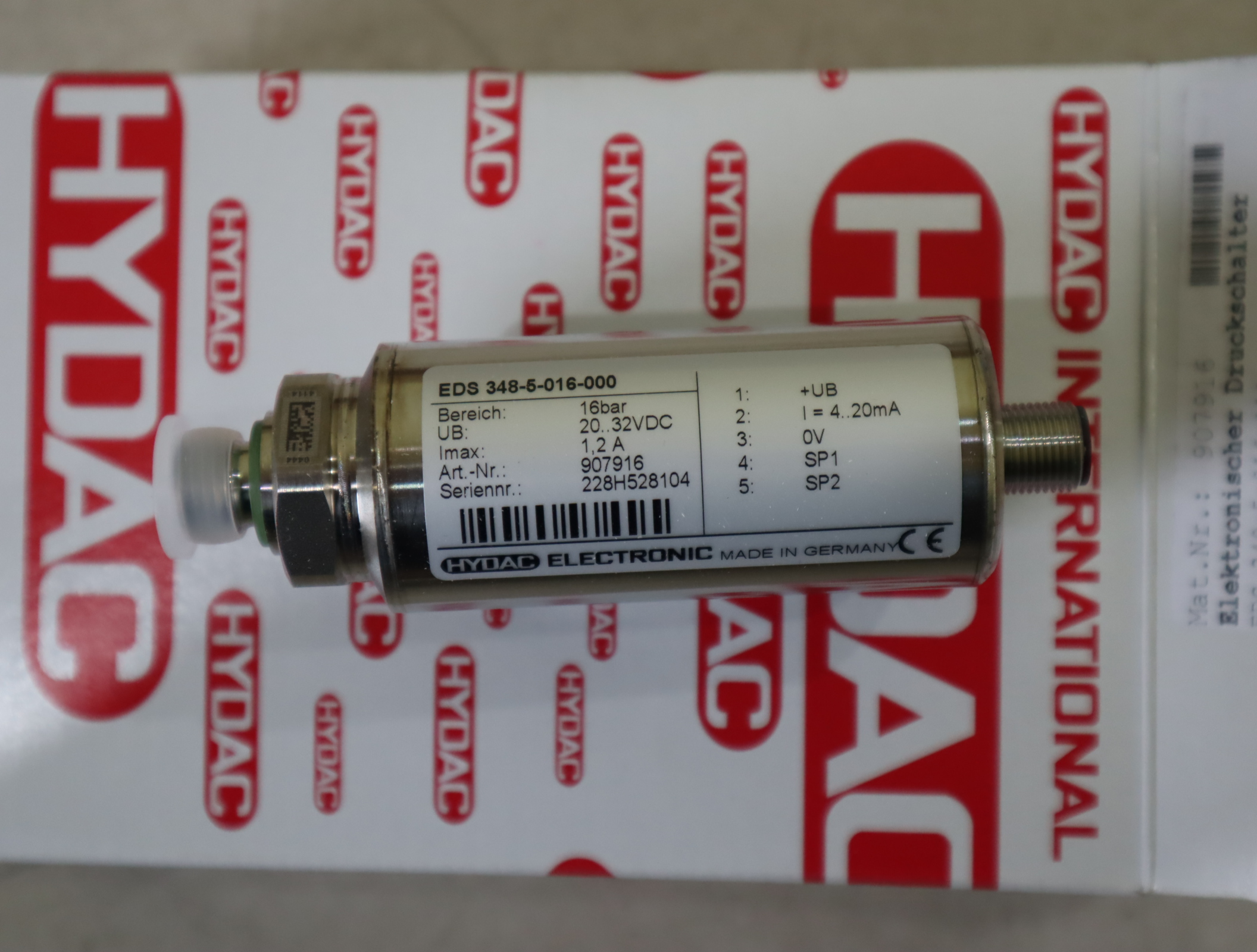 EDS348-5-016-000 907916 德国贺德克HYDAC压力温度传感器