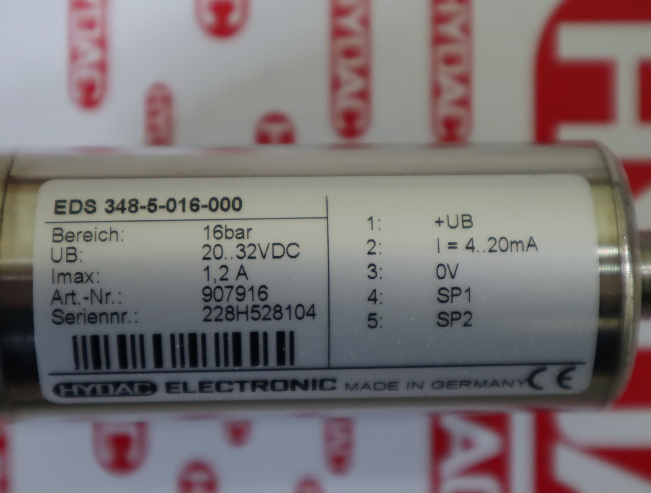 EDS348-5-016-000 907916 德国贺德克HYDAC压力温度传感器