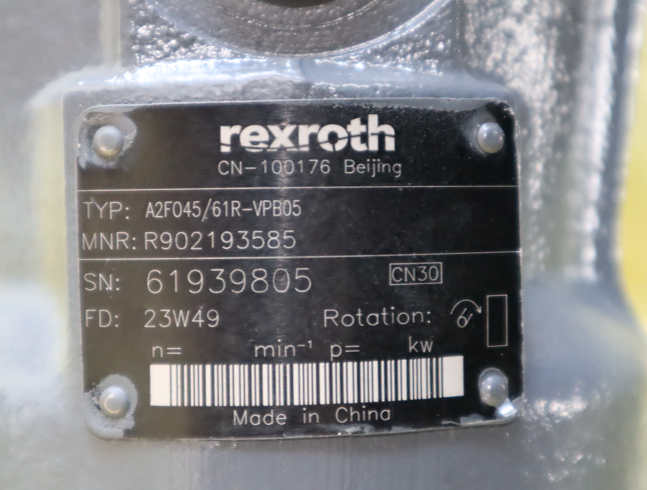 A2FO45/61R-VPB05 R902193585 德国力士乐REXROTH液压马达柱塞泵