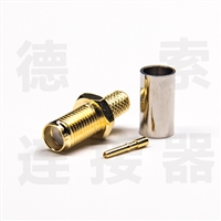 SMA连接器母直式压接铜镀金标准 