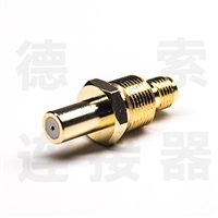 SMA连接器母直式穿墙焊接铜镀金标准定制