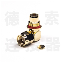 SMA连接器公弯式穿墙焊接防水铜镀金标准工厂