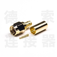 SMA连接器公直式压接铜镀金反极工厂