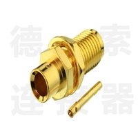 SMA连接器母直式穿墙焊接LMR400铜镀金标准 