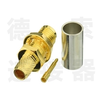 SMA连接器母直式穿墙压接RG8铜镀金标准