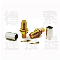 SMA连接器母直式穿墙压接RG6铜镀金标准 