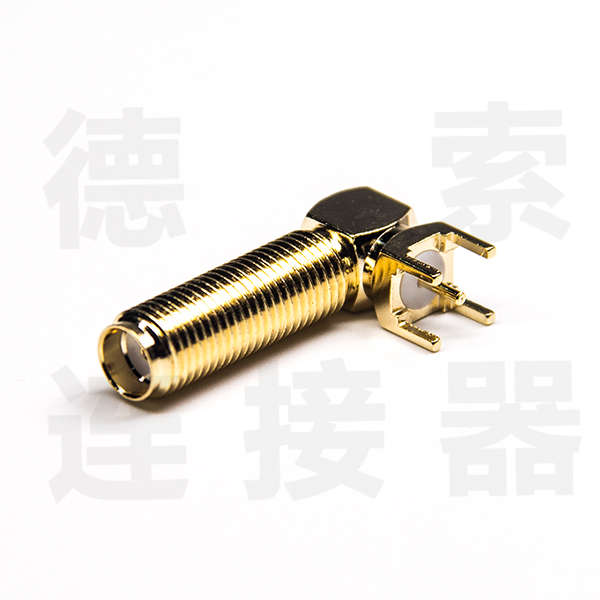 德索SMA连接器母头弯式穿墙/插孔铜镀金标准厂家