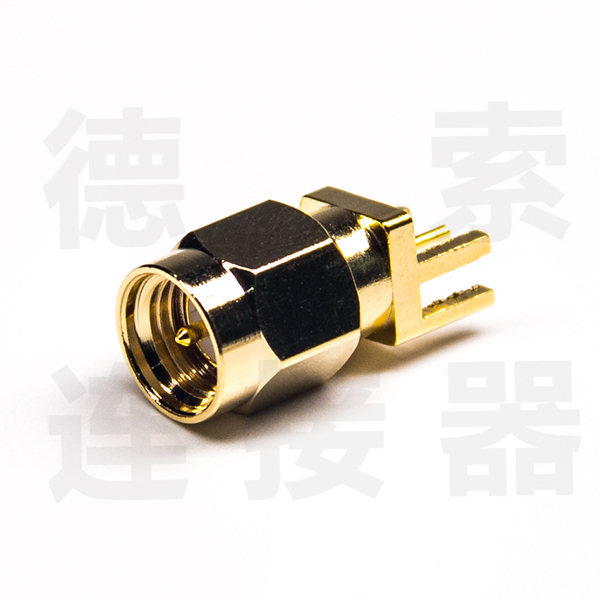 德索SMA连接器公头直式卡板铜镀金工厂