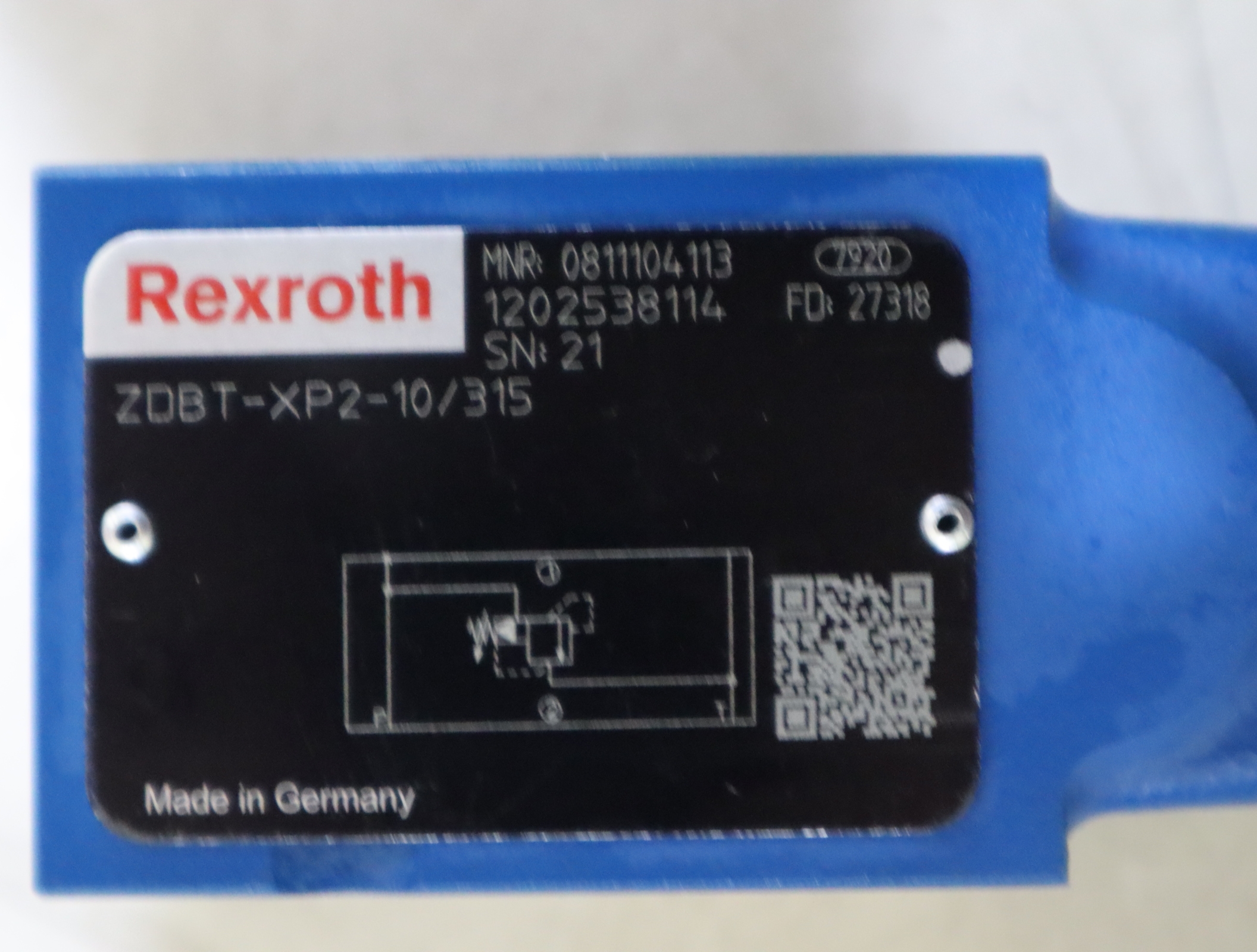 0811104113 ZDBT-XP2-10/315 ZDBT-XP2-1X/315 力士乐REXROTH阀