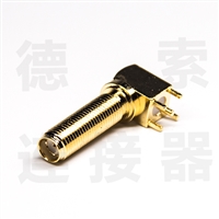 德索SMA连接器母头弯式插孔铜镀金厂家