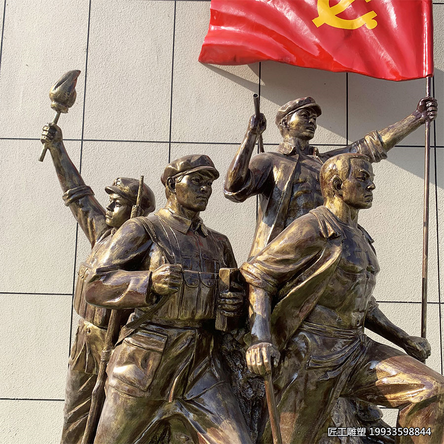 玻璃钢仿铜英勇人物造型摆件雕塑