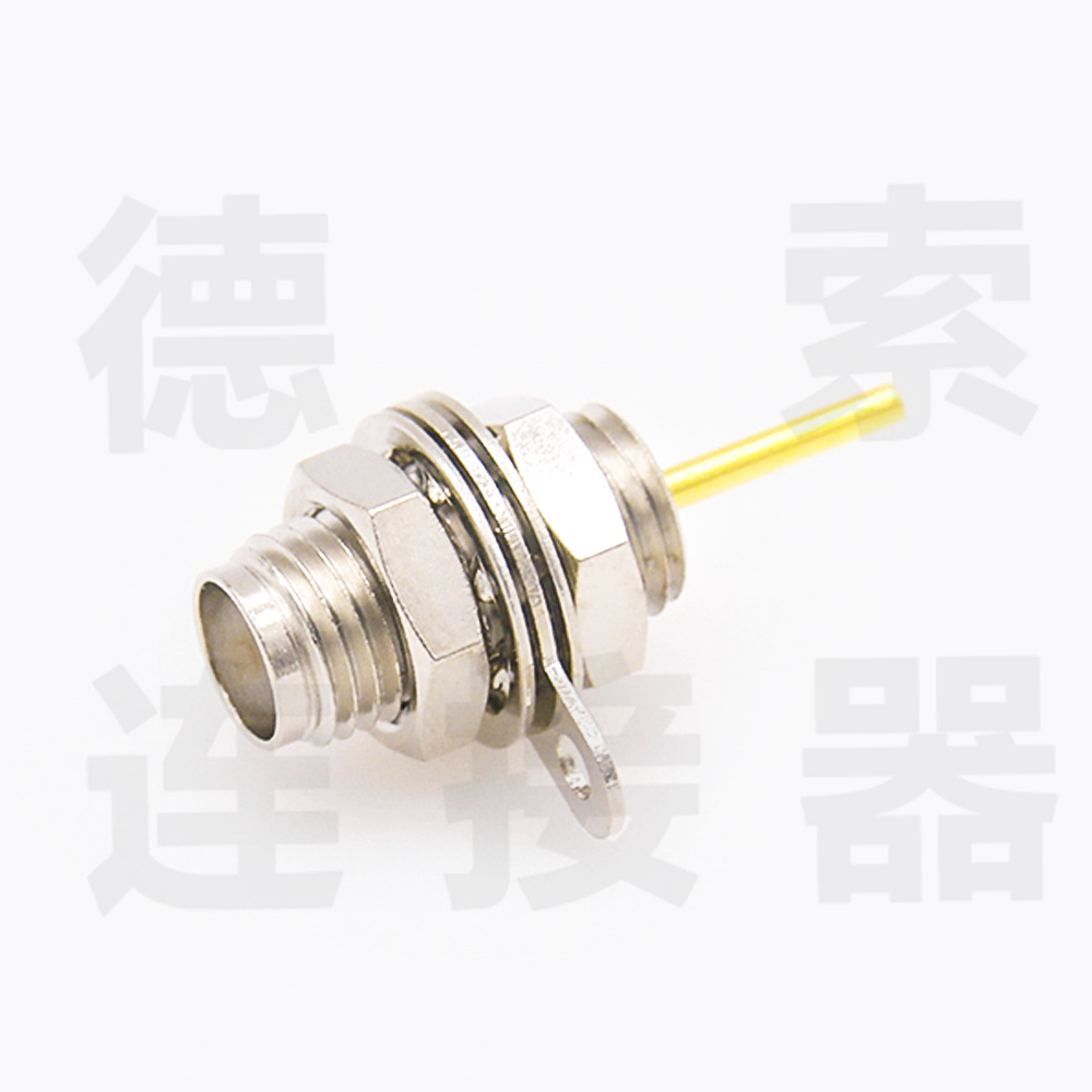 德索SMA连接器母直式穿墙/焊板铜镀镍标准工厂