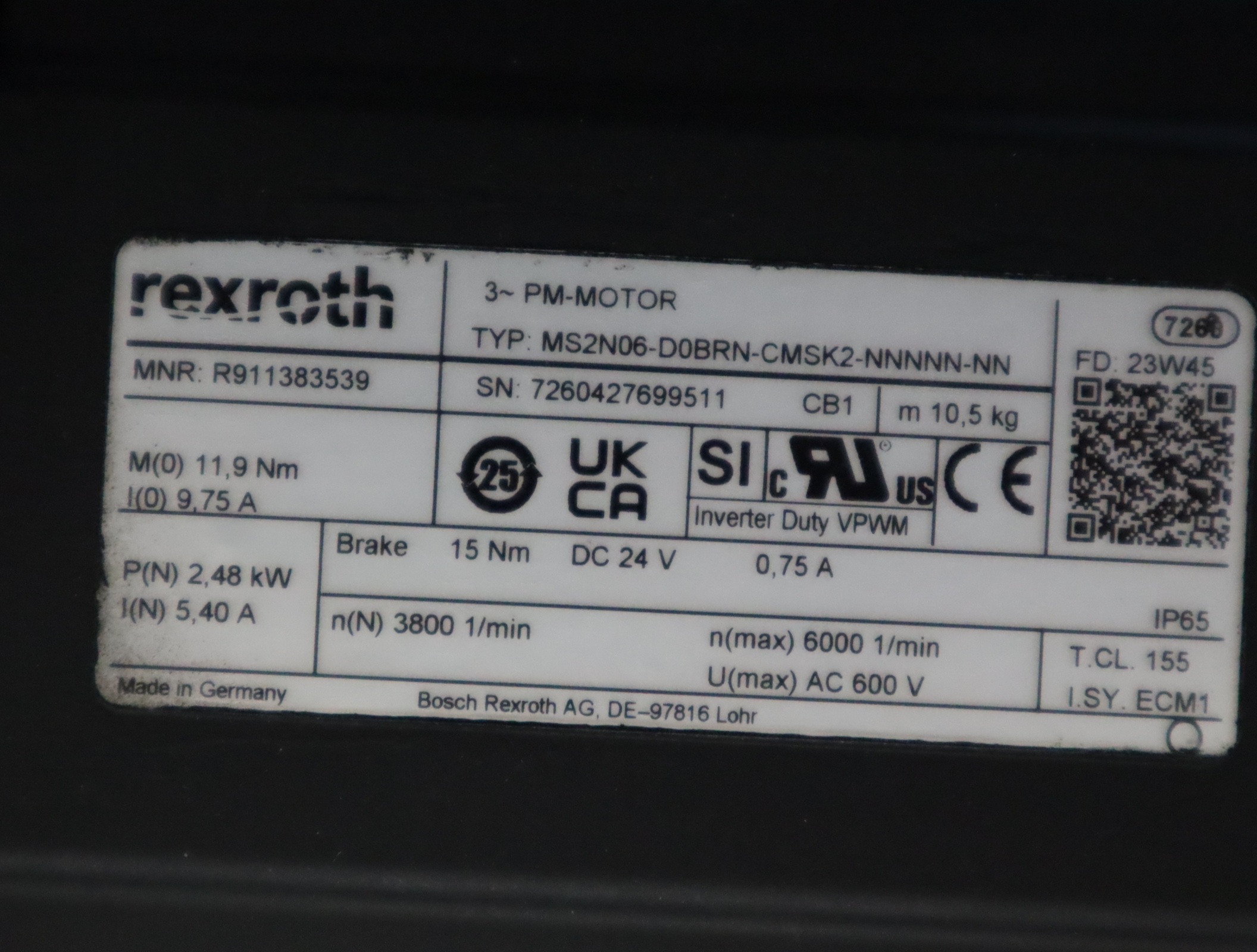 MS2N06-D0BRN-CMSK2-NNNNN-NN R911383539 力士乐REXROTH伺服电机