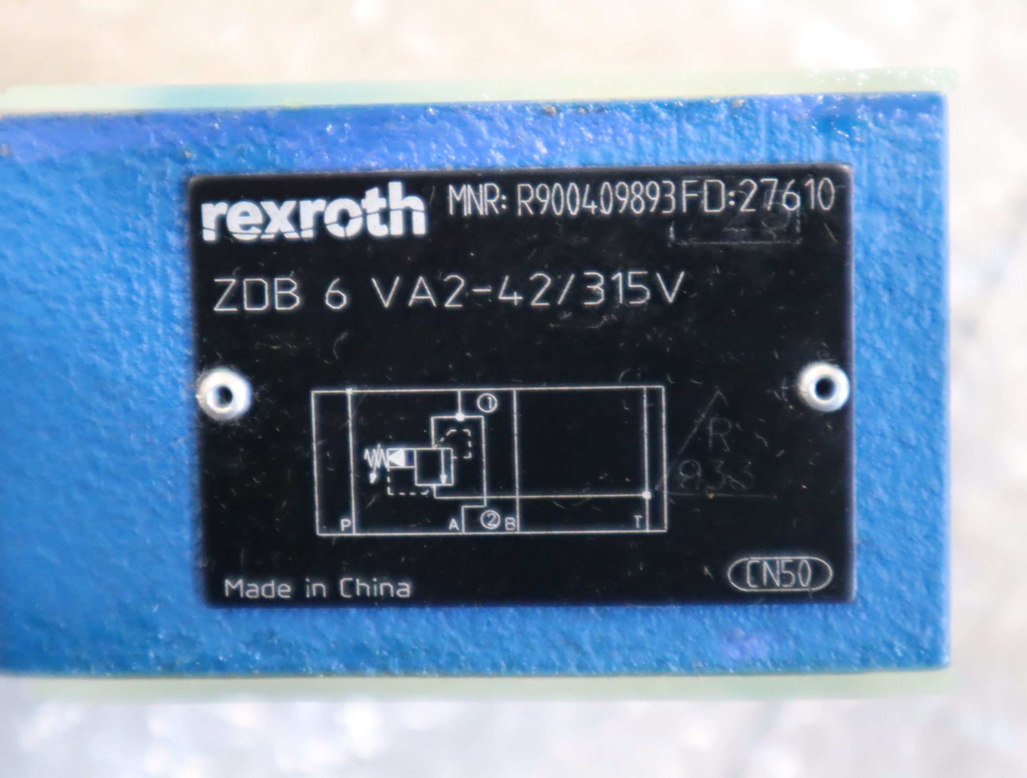 ZDB6VA2-42/315V ZDB6VA2-4X/315V R900409893 力士乐REXROTH阀