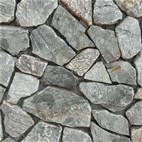 风景装饰-灰色毛石碎拼石 青灰色自然面文化石 不规则乱形石片石