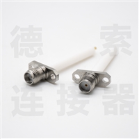 德索SMA连接器母直式2孔法兰钢镀镍标准