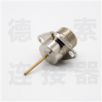 德索SMA连接器母直式2孔法兰铜镀镍反极 