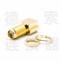 SMA连接器母直式穿墙/沉板铜镀金标准